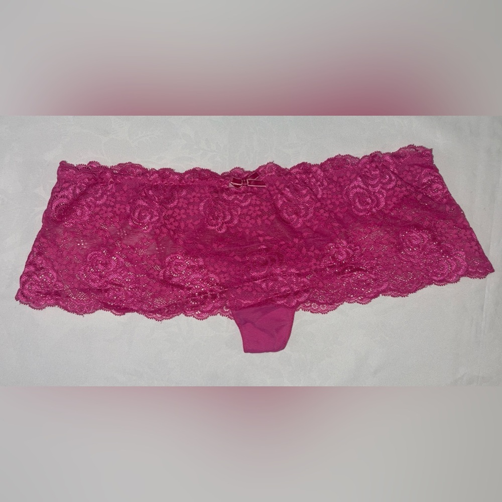 Vtg Victoria’s Secret Lace Thong Skirt Hot Pink No Tags